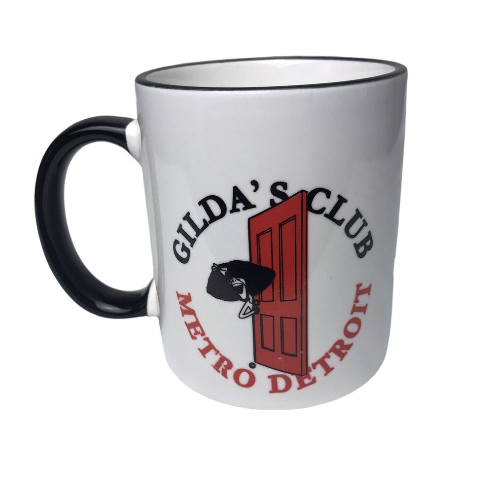 Gilda's Club Metro Detroit Coffee Mug Cup Black and White Vintage
